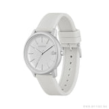 Lacoste 12.12 Silver Dial White Silicone Strap Watch for Men - 2011240