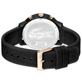 Lacoste 12.12 Black Dial Black Silicon Strap Watch for Men - 2011247