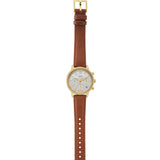Fossil Neutra White Dial Brown  Leather Strap Watch for Women- ES5278