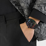 Philipp Plein Hexagon Phantom Black Dial Black Silicone Strap Watch For Men- PWPUA0324