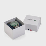 Lacoste Neoheritage Green Dial Silver Steel Strap Watch for Men - 2011255