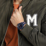 Lacoste 12.12 Blue Dial Two Tone Silicon Strap Watch for Men - 2011070