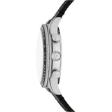 Fossil Tourer Red Dial Black Leather Strap Watch for Men - FS6086