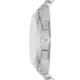 Emporio Armani Claudio Chronograph Blue Dial Silver Steel Strap Watch For Men - AR11541