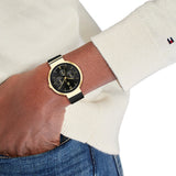 Tommy Hilfiger Lidia Black Dial Black Mesh Strap Watch for Women  - 1782540