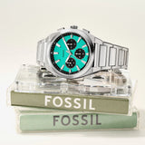 Fossil Everett Blue Dial Silver Steel Strap Watch for Men - FS6117