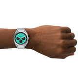 Fossil Everett Blue Dial Silver Steel Strap Watch for Men - FS6117