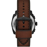 Fossil Machine Brown Dial Brown Leather Strap Watch for Men - FS6101
