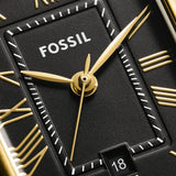 Fossil Raquel Black Dial Gold Steel Strap Watch for Women - ES5434