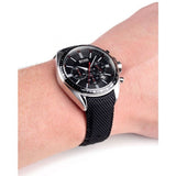 Hugo Boss Driver Black Dial Black Leather Strap Watch for Men -1513087