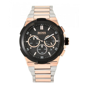Hugo Boss Supernova Chronograph Black Dial Two Tone Steel Strap Watch for Men - 1513358
