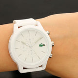 Lacoste 12.12 White Dial White Silicon Strap Watch for Men - 2010974