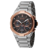 Hugo Boss Supernova Chronograph Grey Dial Silver Steel Strap Watch for Men - 1513362