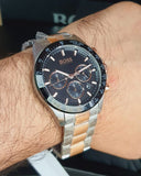 Hugo Boss Talent Chronograph Black Dial Two Tone Steel Strap Watch for Men - 1513584