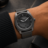 Fossil Machine Gray Dial Gray Steel Strap Watch for Men - FS5588