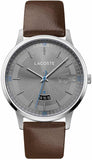 Lacoste Madrid  Grey Dial Brown Leather Strap Watch for Men - 2011033
