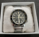 Seiko 5 Sport Automatic SKX Series Black Dial Silver Steel Strap Watch for Men - SRPK99K1