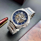 Fossil Evanston Blue Dial Silver Steel Strap Watch for men - BQ2620