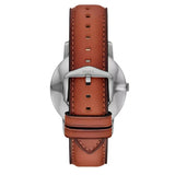 Fossil Minimalist Green Dial Brown Leather Strap Watch for Men - FS6094