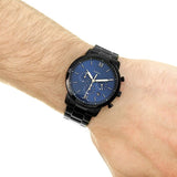 Fossil Neutra Blue Dial Black Steel Strap Watch for Men - FS5698