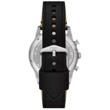 Fossil Tourer Red Dial Black Leather Strap Watch for Men - FS6086
