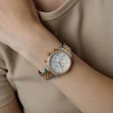 Fossil Neutra White Dial Two Tone Steel Strap Watch for Women - ES5279