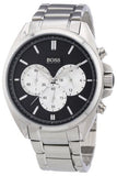 Hugo Boss Driver Chronograph Black Dial Silver Steel Strap Watch for Men - 1512883