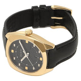 Gucci GG2570 Quartz Black Dial Black Leather Strap Watch For Women - YA142408