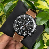 Tissot Seastar Black Dial Brown Leather Strap Watch for Men - T120.417.36.051.00