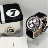 Fossil Autocross Two Black Dial Black Leather Strap Watch for Men - BQ2888