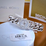 Michael Kors Petite Silver Dial Silver Chain-Link Strap Watch for Women - MKO1068