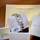 Michael Kors Petite Silver Dial Silver Chain-Link Strap Watch for Women - MKO1068