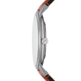 Fossil Minimalist Green Dial Brown Leather Strap Watch for Men - FS6094