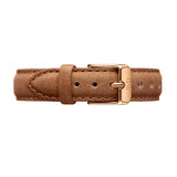 Daniel Wellington Classic Petite Durham Black Dial Brown Leather Strap Watch For Women - DW00100166