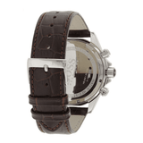 Hugo Boss Ikon Chronograph White Dial Brown Leather Strap Watch for Men - 1513175