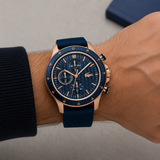 Lacoste Neoheritage Blue Dial Blue Silicone Strap Watch for Men - 2011253