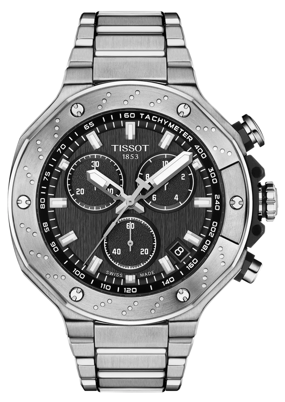 Tissot T-Race Black Dial Gray Steel Strap Watch for Men - T141.417.11.051.01