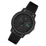 Lacoste 12.12 Black Dial Black Silicon Strap Watch for Men - 2011243