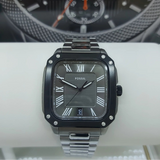 Fossil Crosby Gray Dial Silver Steel Strap Watch for Men - FS6122