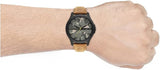 Armani Exchange Hampton Chronograph Green Dial Brown Leather Strap Watch For Men - AX2412