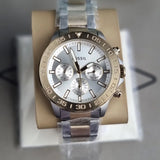 Fossil Bannon White Dial Two Tone Steel Strap Watch for Men - BQ2707