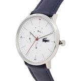 Lacoste Moon White Dial Blue Leather Strap Watch for Men - 2010975