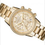 Michael Kors Bryant Gold Dial Gold Steel Strap Watch for Women - MK7530
