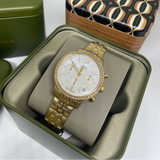 Fossil Neutra Two Tone Dial Gold Steel Strap Watch for Women - ES5358