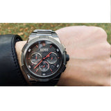 Hugo Boss Supernova Chronograph Grey Dial Grey Steel Strap Watch for Men - 1513361