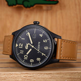 Lacoste Continental Black Dial Brown Leather Strap Watch for Men - 2011021