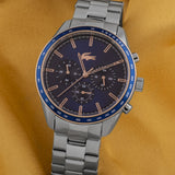Lacoste Boston Blue Dial Silver Steel Strap Watch for Men - 2011081