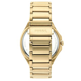 Fossil Evanston Black Dial Gold Steel Strap Watch for Men - BQ2611
