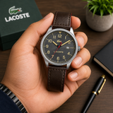 Lacoste Continental Gray Dial 2 Tone Leather Strap Watch for Men - 2011020