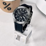 Fossil Bannon Black Dial Black Silicon Strap Watch for Men - BQ2711
